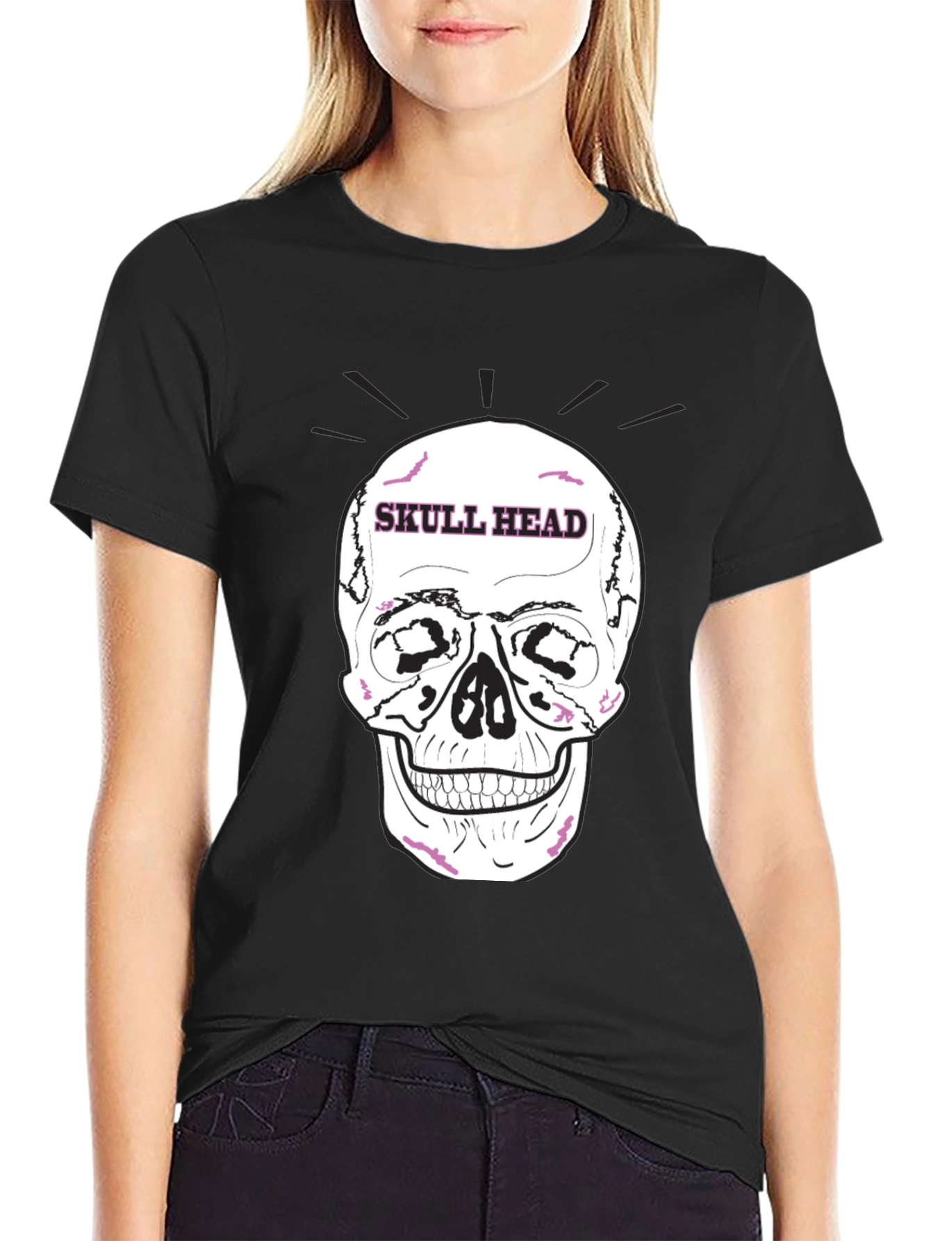 Skull Head Graphic Black T-Shirt
