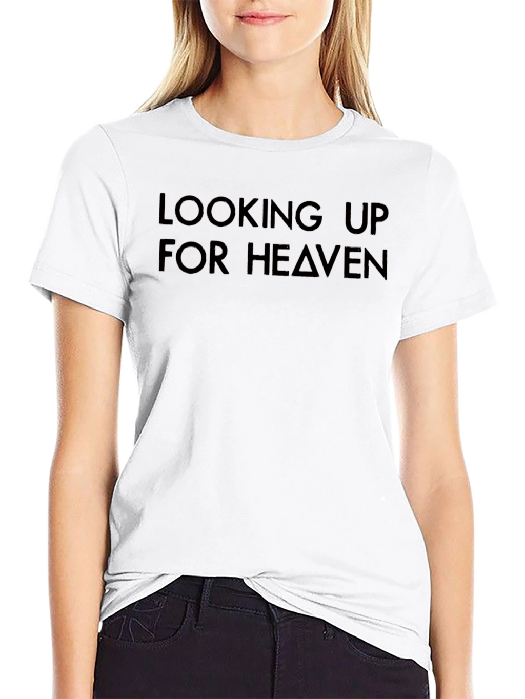 Looking Up For Heaven Black T-Shirt
