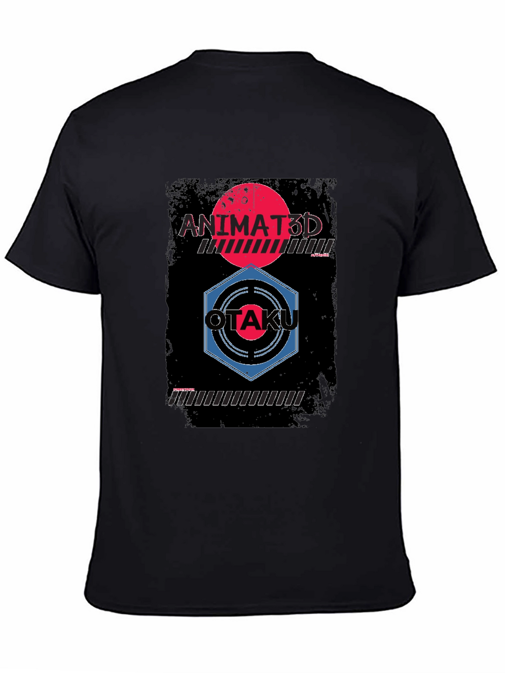 Animated Otaku Graphic Tee - Black