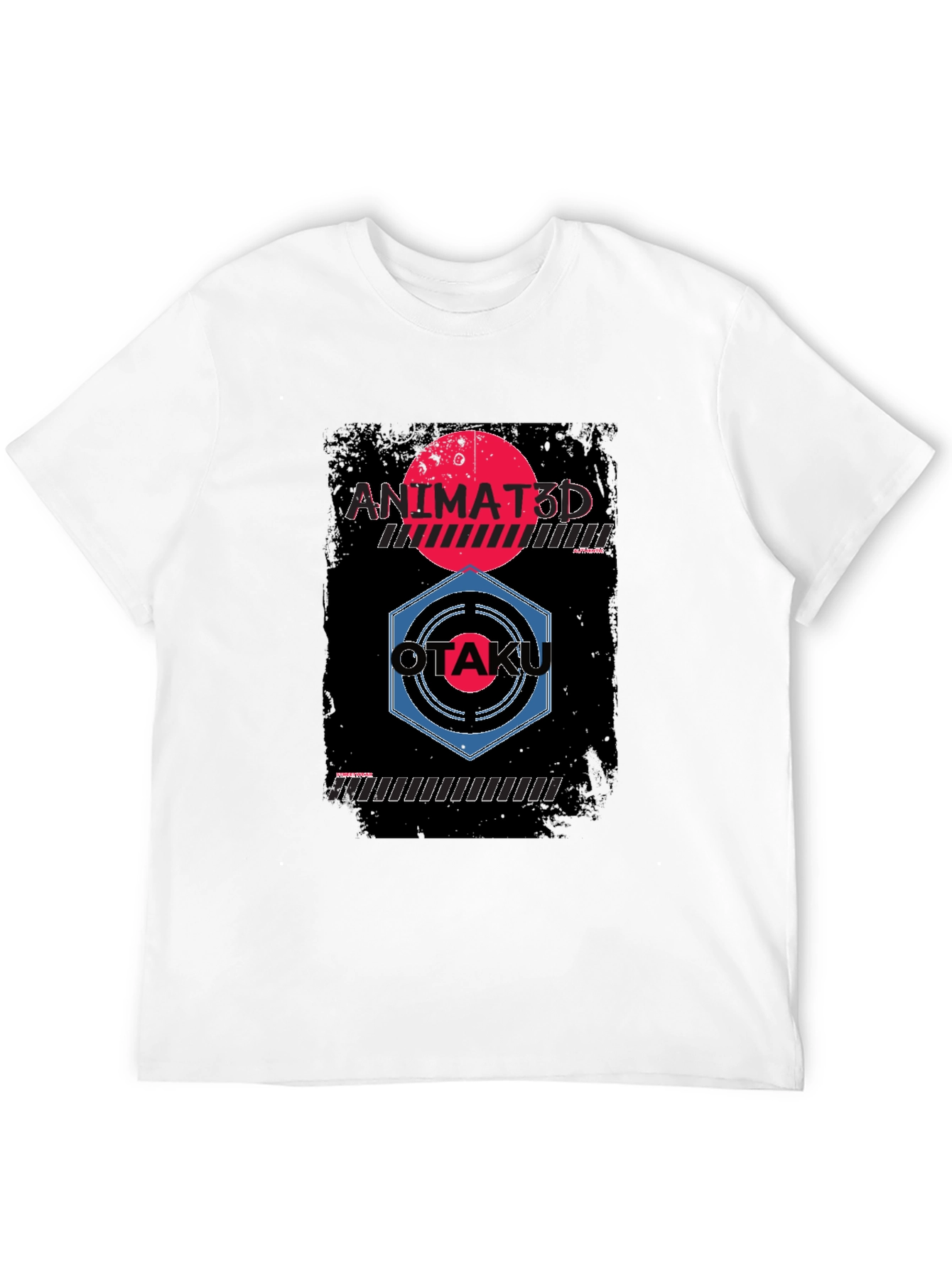 Animated Otaku Graphic Tee - Black