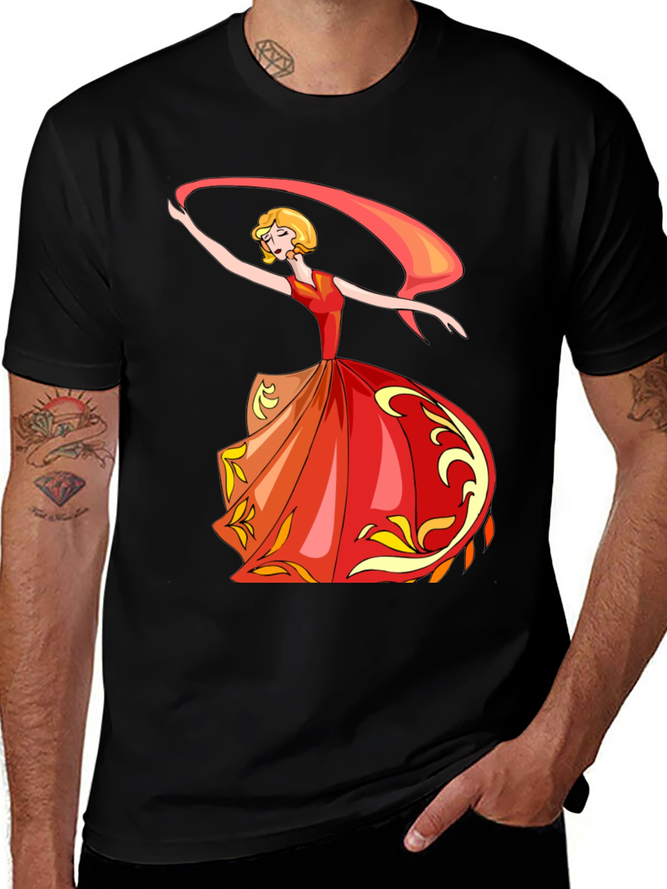 Dancing Woman Graphic Print T-Shirt