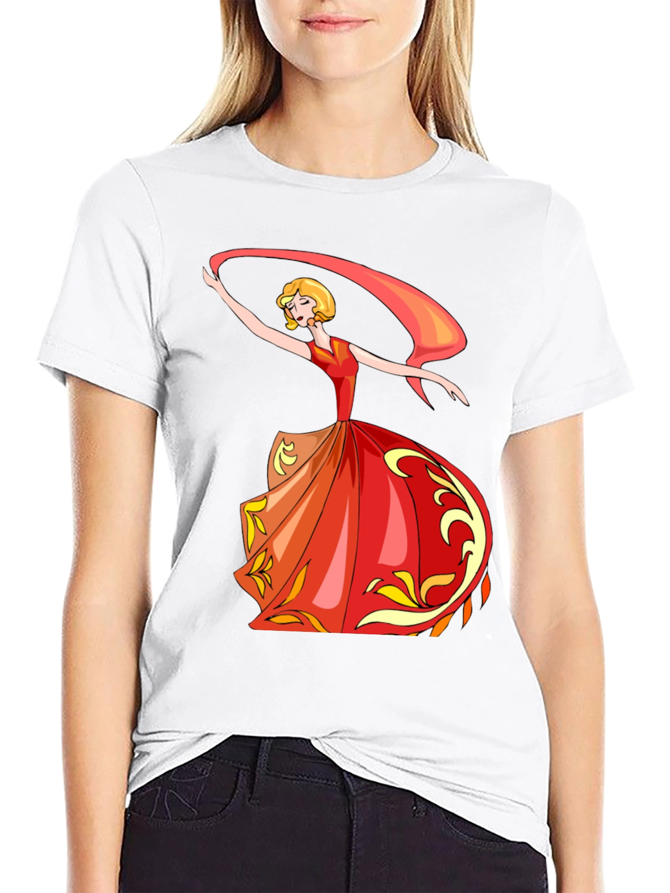 Dancing Woman Graphic Print T-Shirt