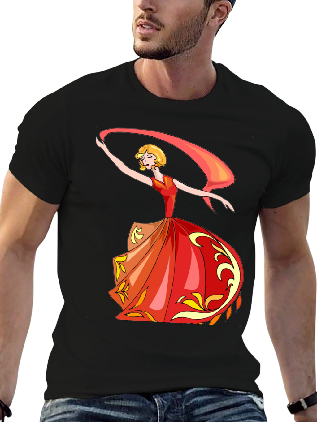 Dancing Woman Graphic Print T-Shirt