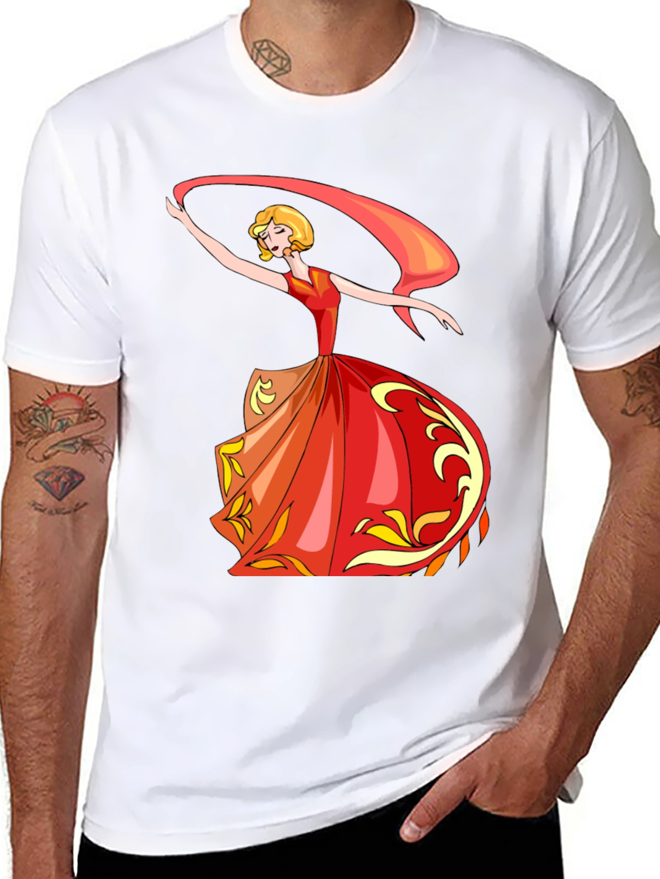 Dancing Woman Graphic Print T-Shirt