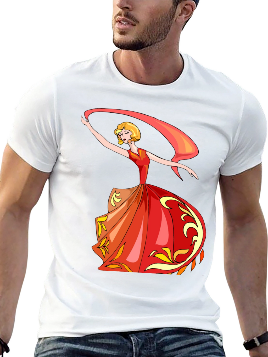 Dancing Woman Graphic Print T-Shirt