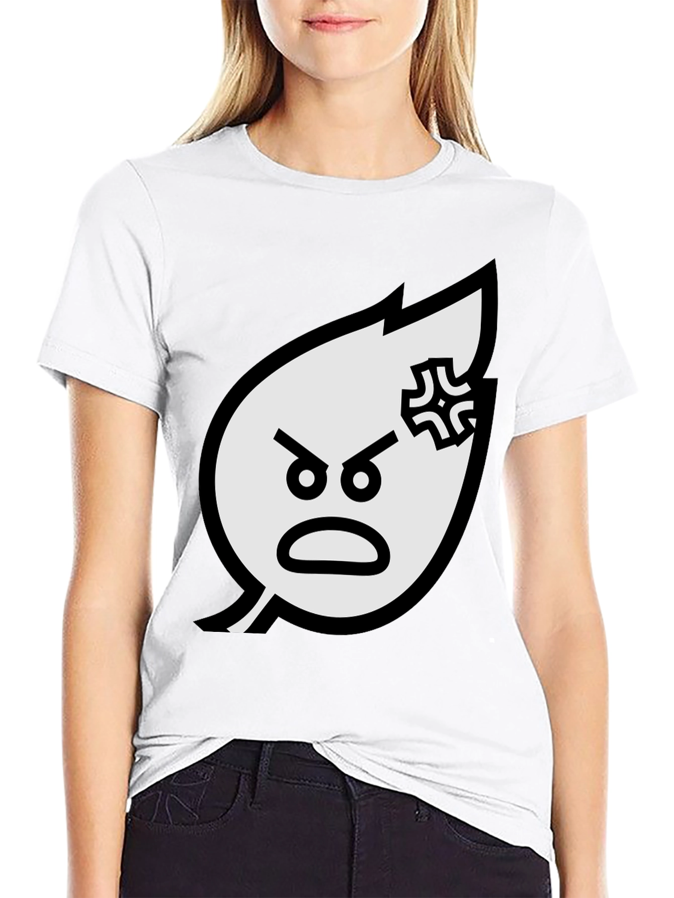 Angry Leaf Graphic Tee - Black Cotton T-Shirt