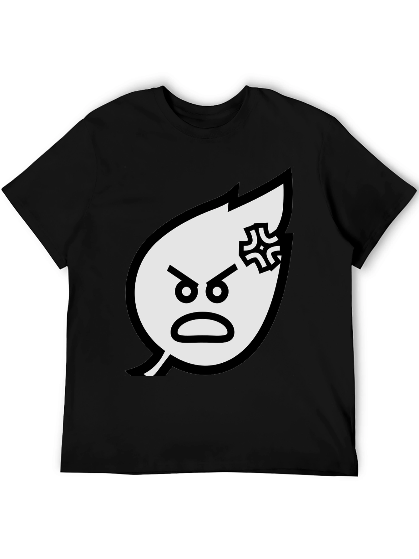 Angry Leaf Graphic Tee - Black Cotton T-Shirt
