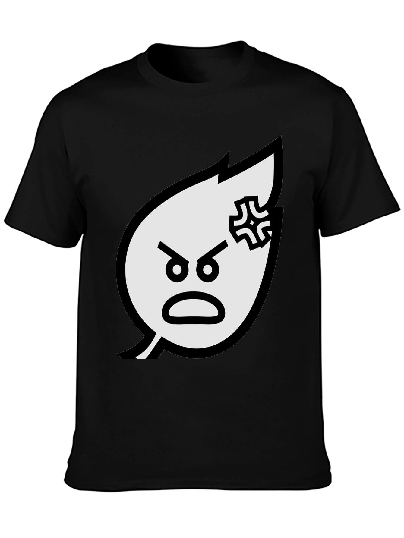 Angry Leaf Graphic Tee - Black Cotton T-Shirt