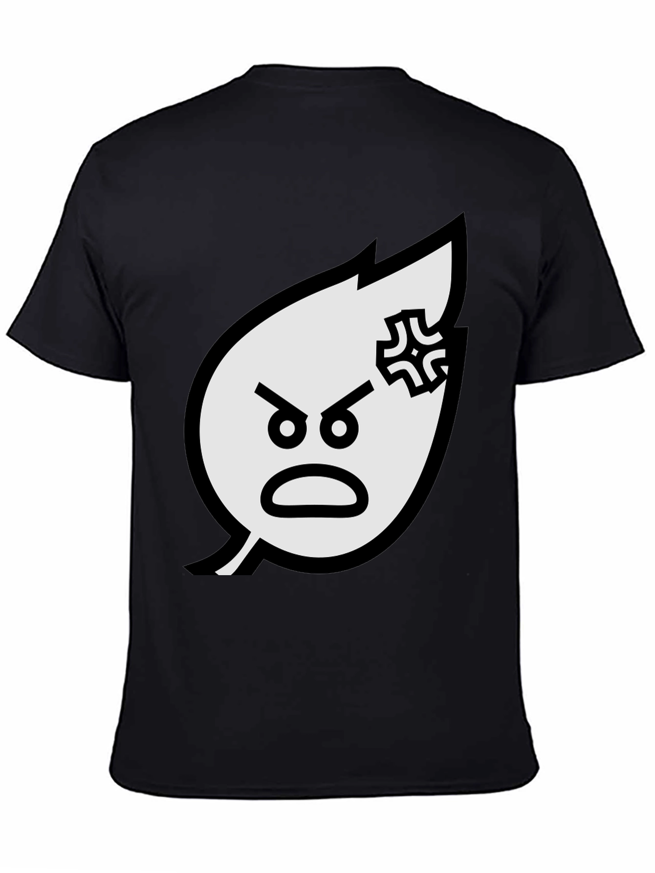 Angry Leaf Graphic Tee - Black Cotton T-Shirt