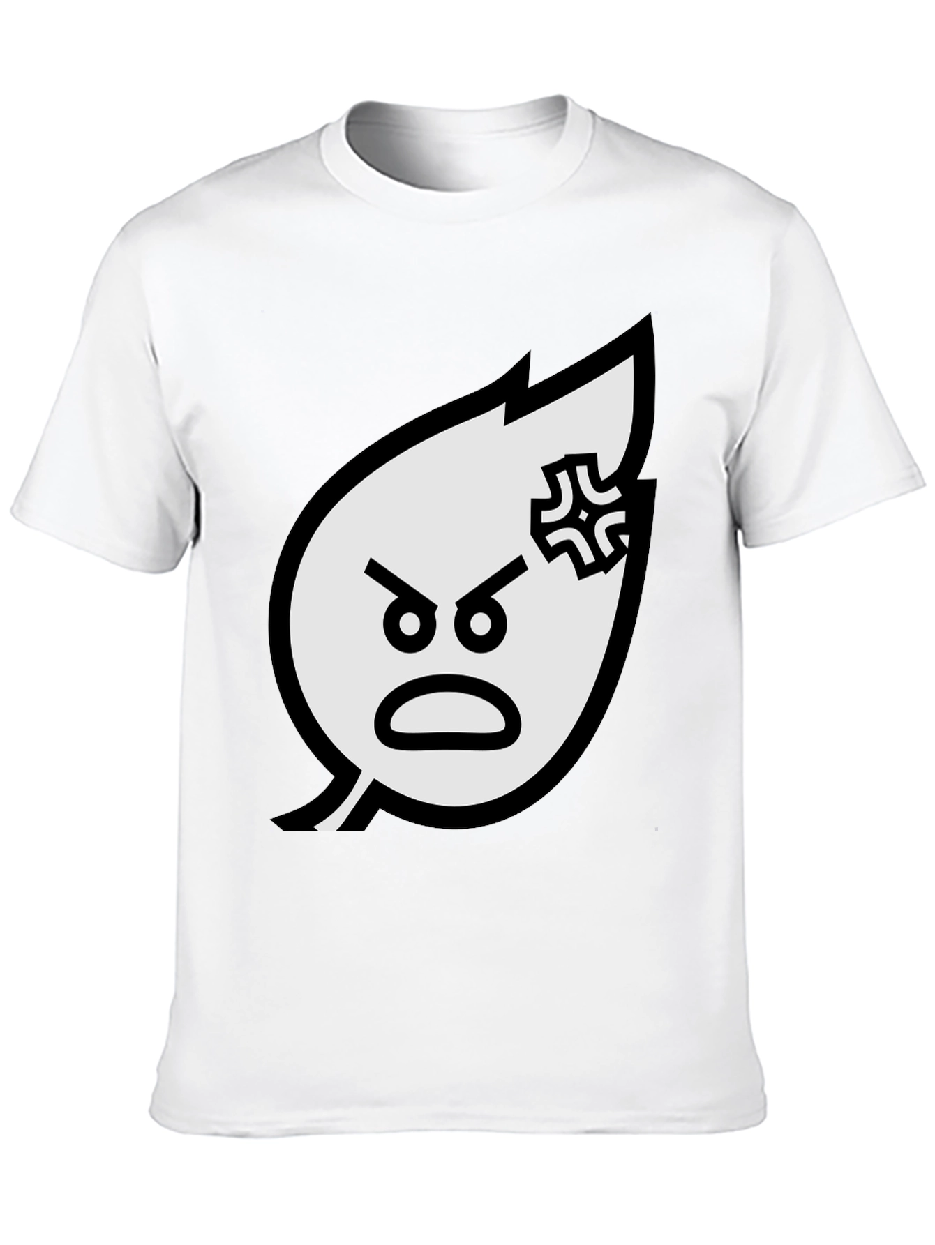Angry Leaf Graphic Tee - Black Cotton T-Shirt
