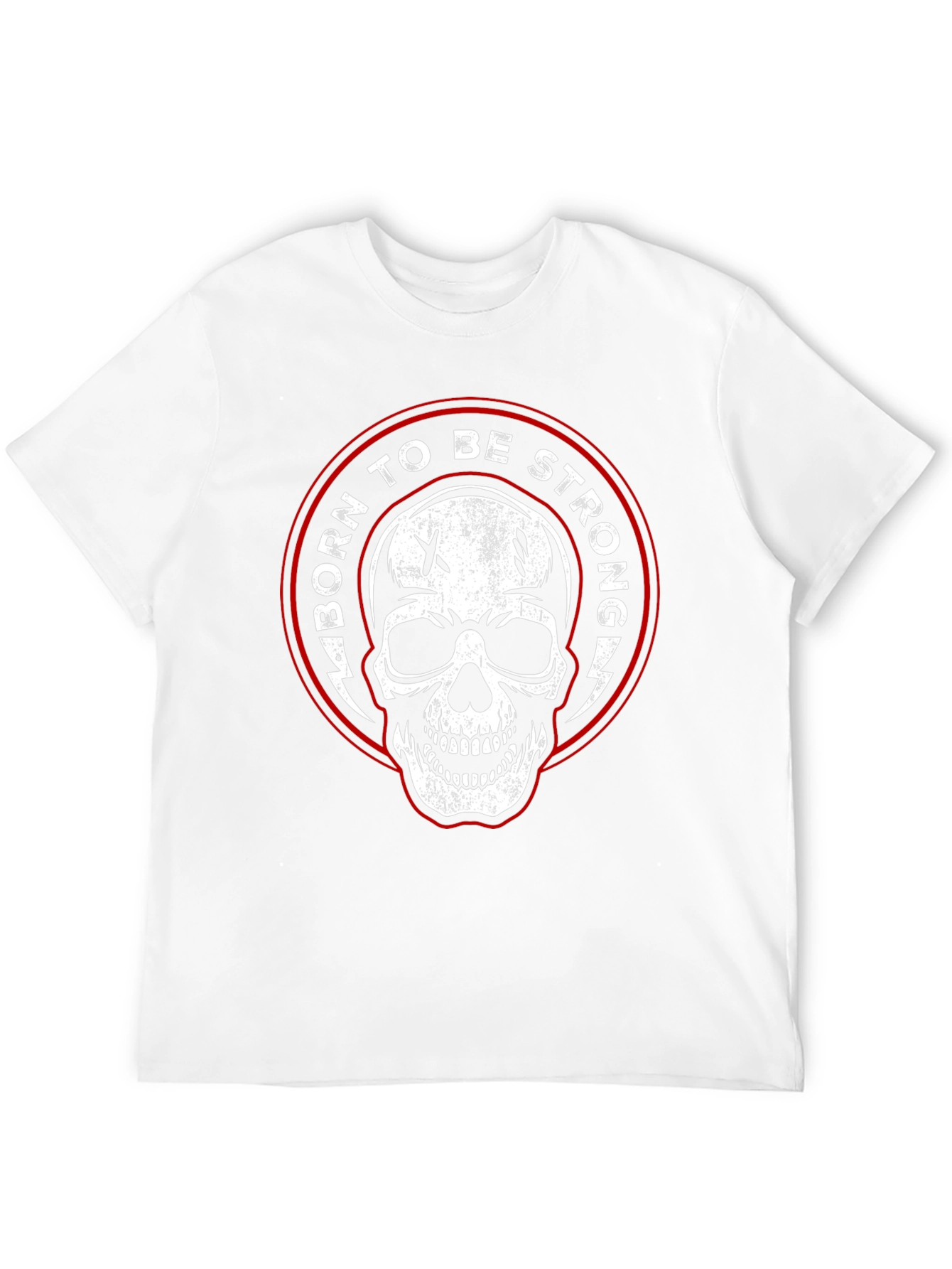 Born to be Strong Skull Graphic Black T-Shirt