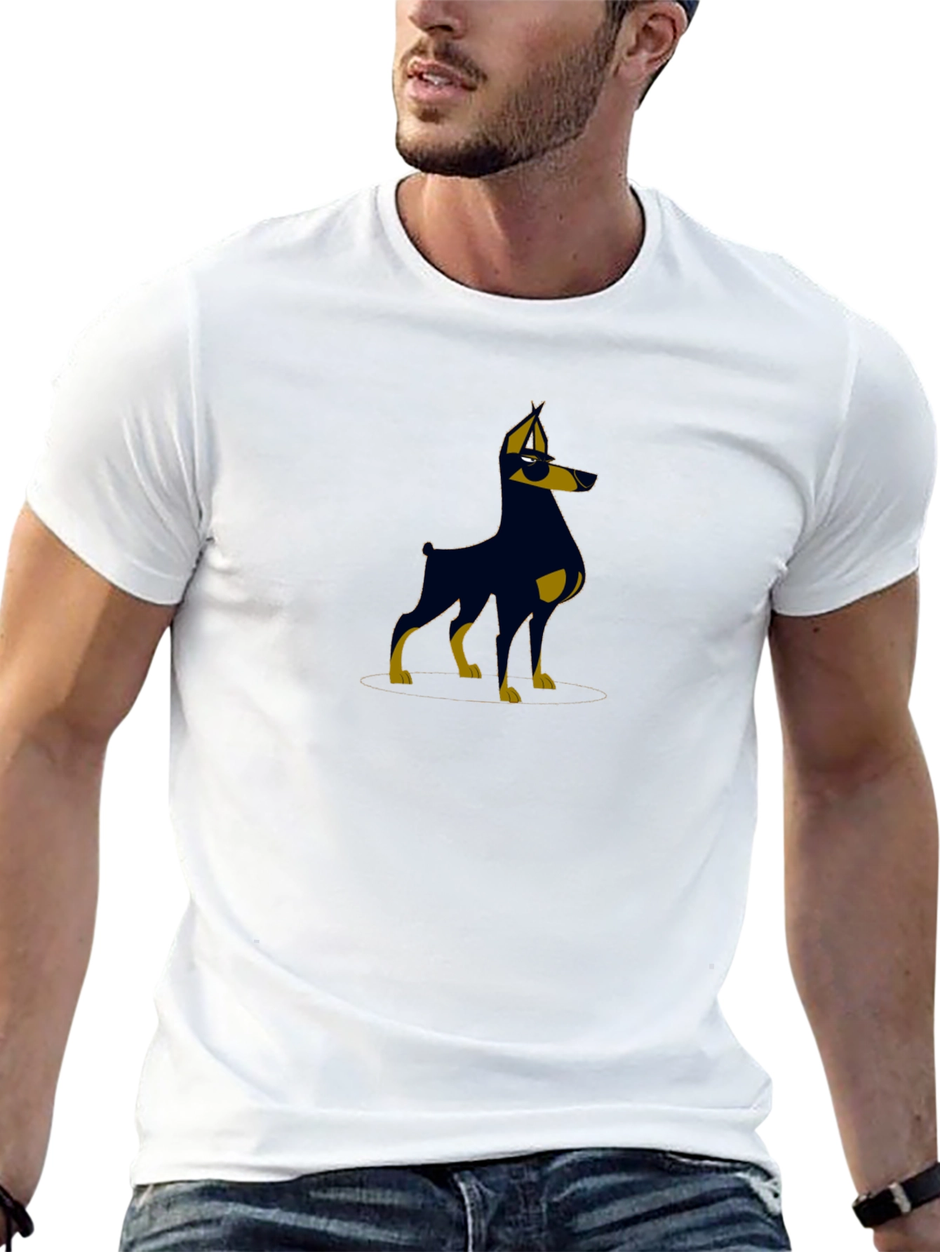 Cool Doberman Graphic Tee - Black
