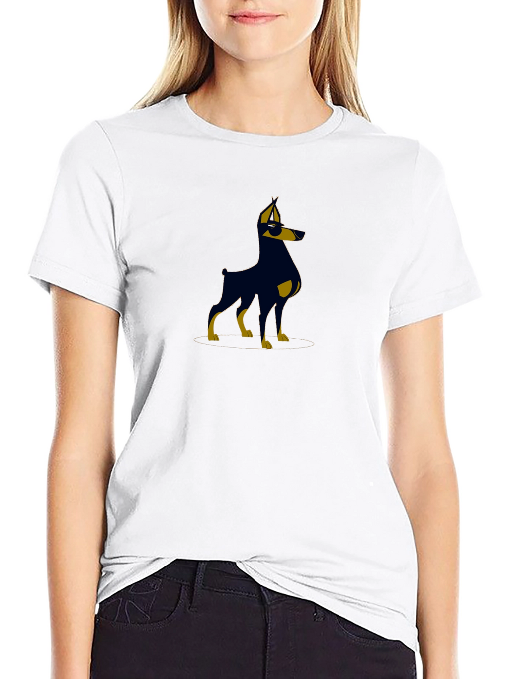 Cool Doberman Graphic Tee - Black