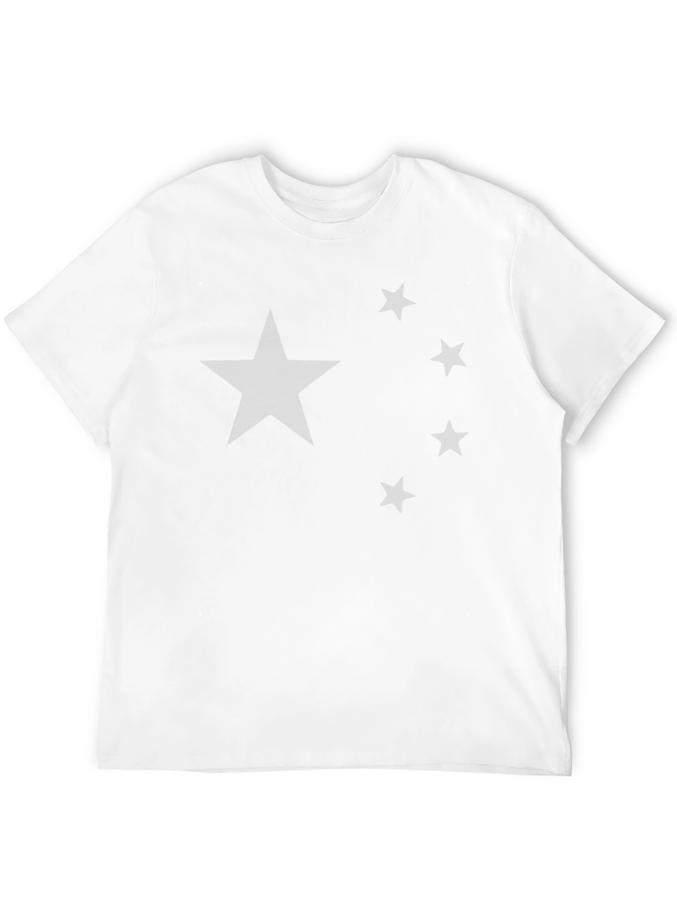 Distressed Star Graphic Tee - Black Cotton Shirt