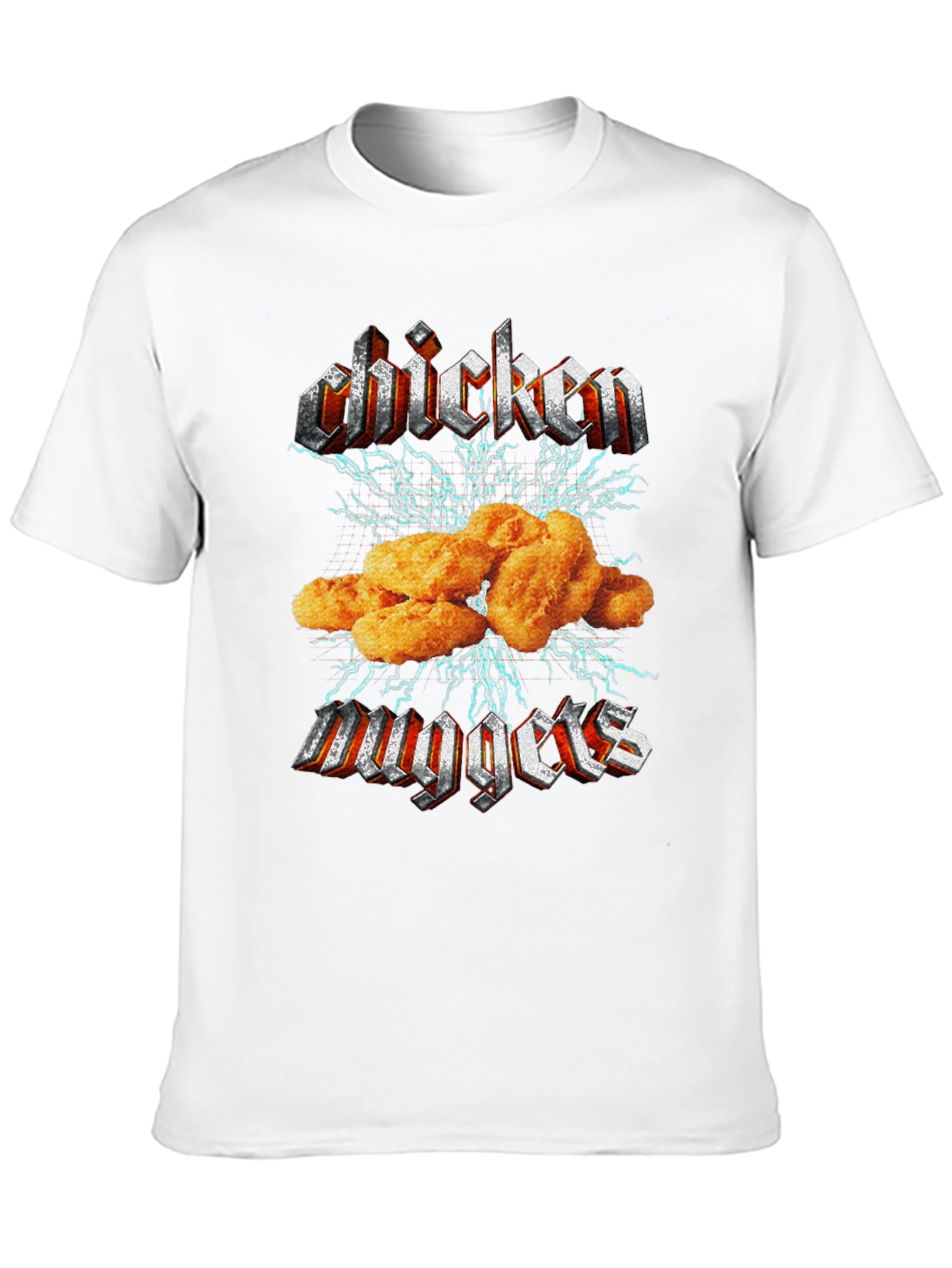 Chicken Nuggets Rock Band Graphic Tee - Black Cotton