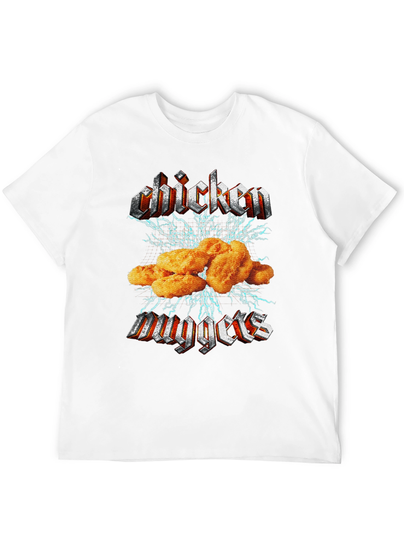 Chicken Nuggets Rock Band Graphic Tee - Black Cotton