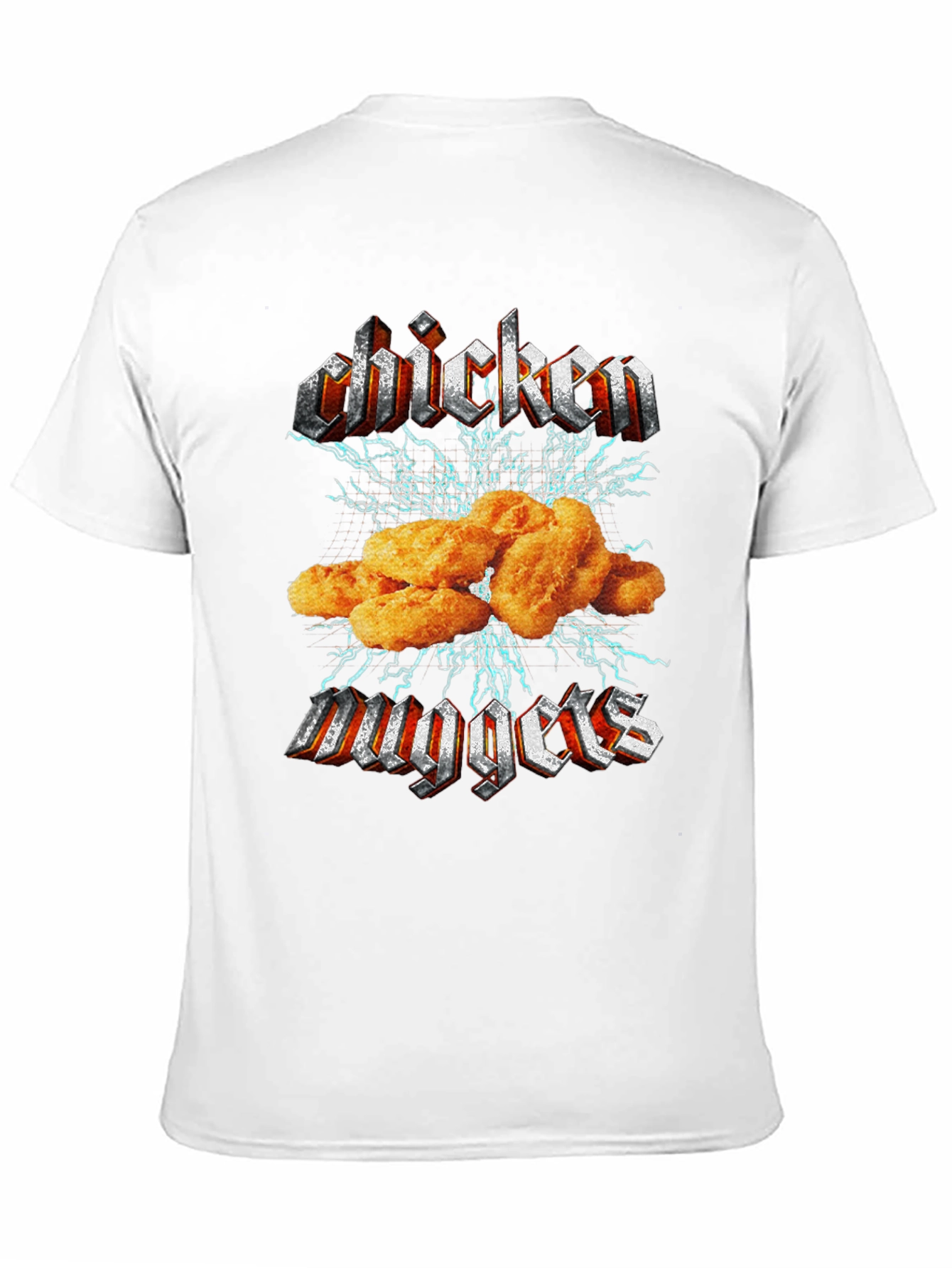 Chicken Nuggets Rock Band Graphic Tee - Black Cotton