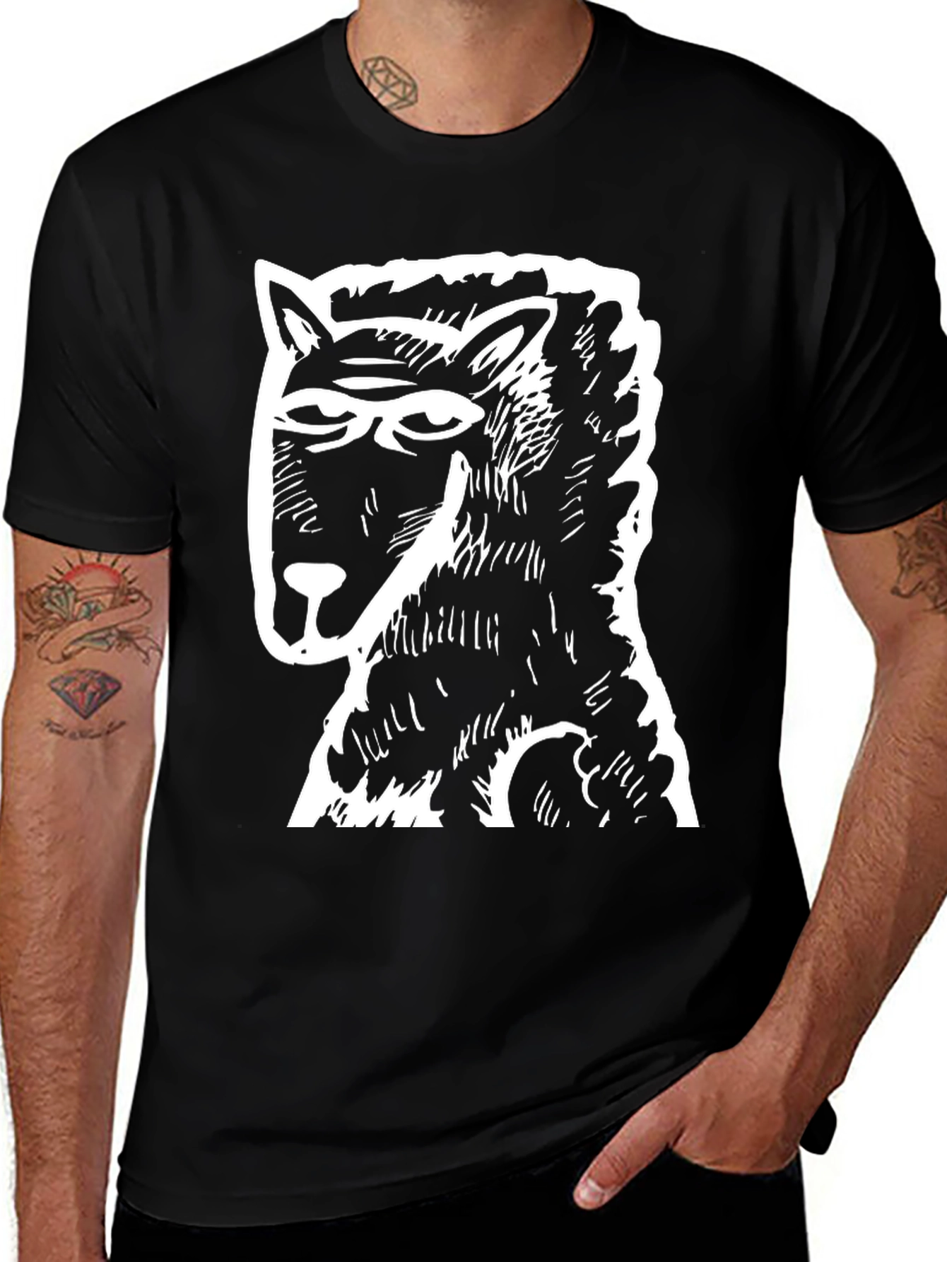 Cool Horse Graphic Tee - Black Cotton T-Shirt
