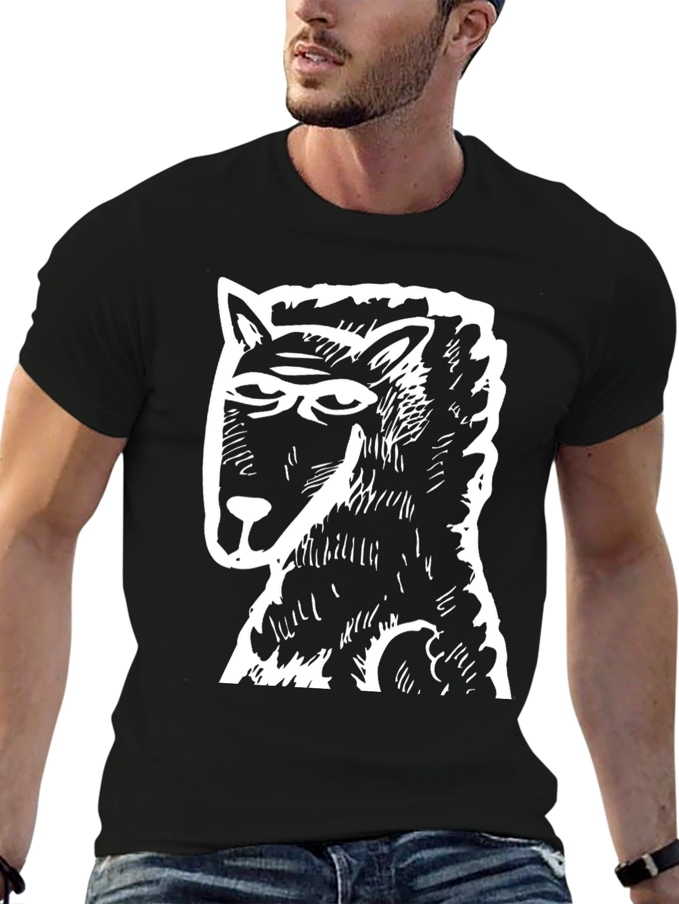Cool Horse Graphic Tee - Black Cotton T-Shirt