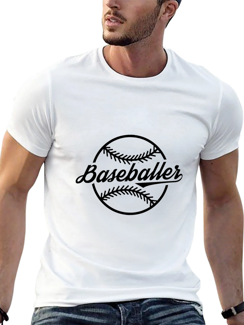 Baseballer Graphic Tee - Classic Black T-Shirt