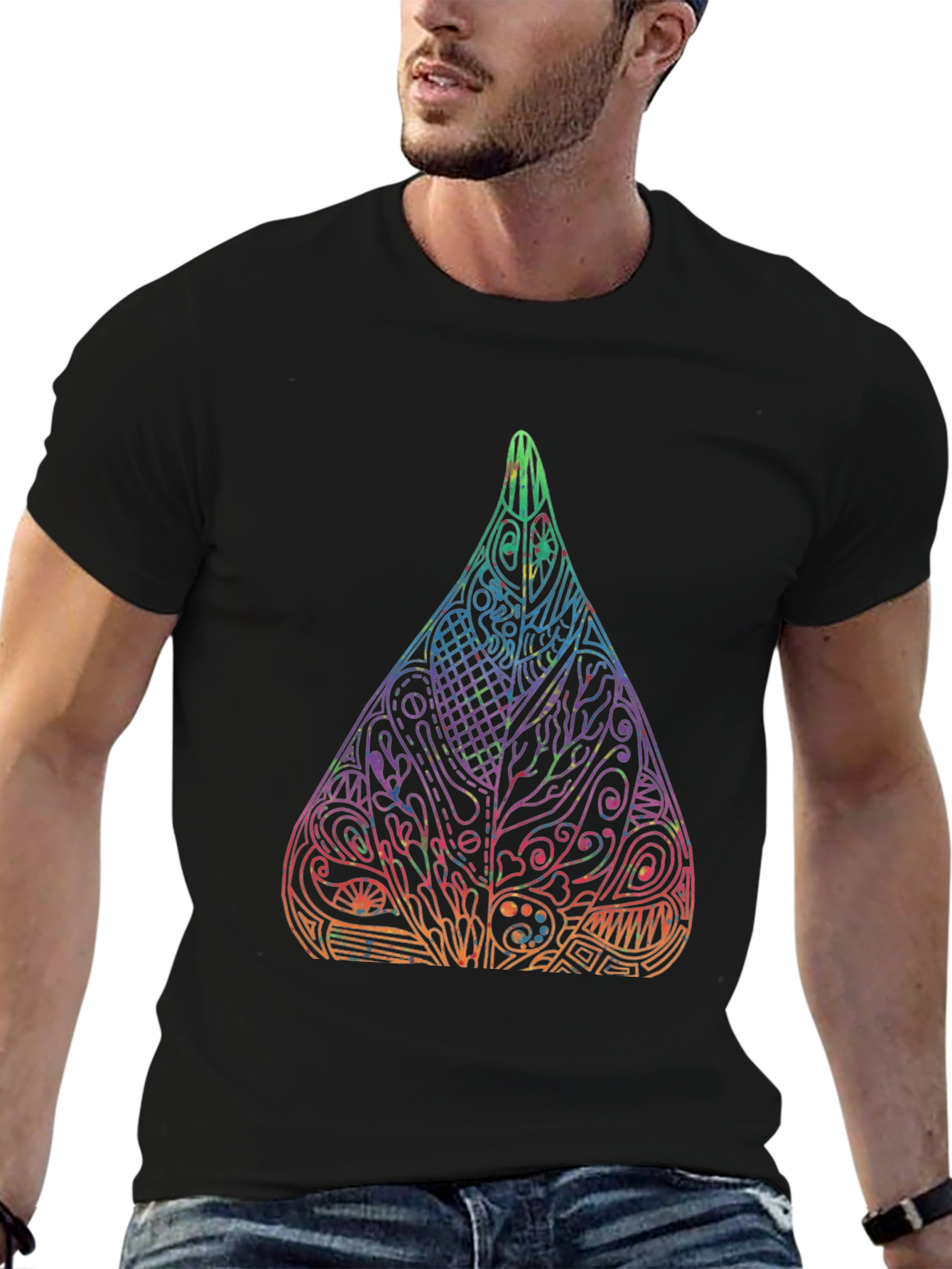 Abstract Art Drop Black T-Shirt