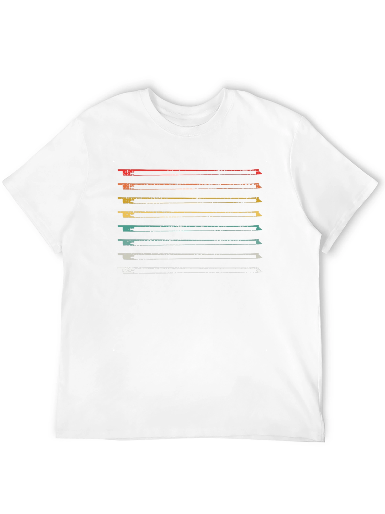 Retro Striped Graphic Tee - Soft Black Cotton