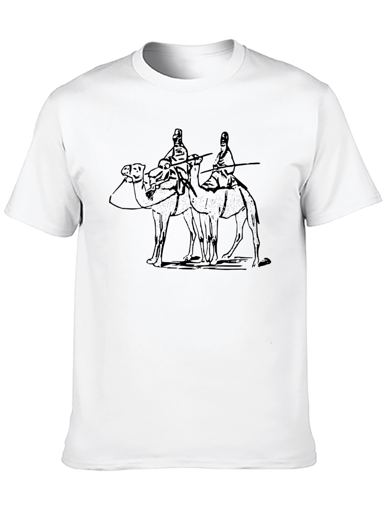 Camel Riders Graphic Tee - Black Cotton T-Shirt