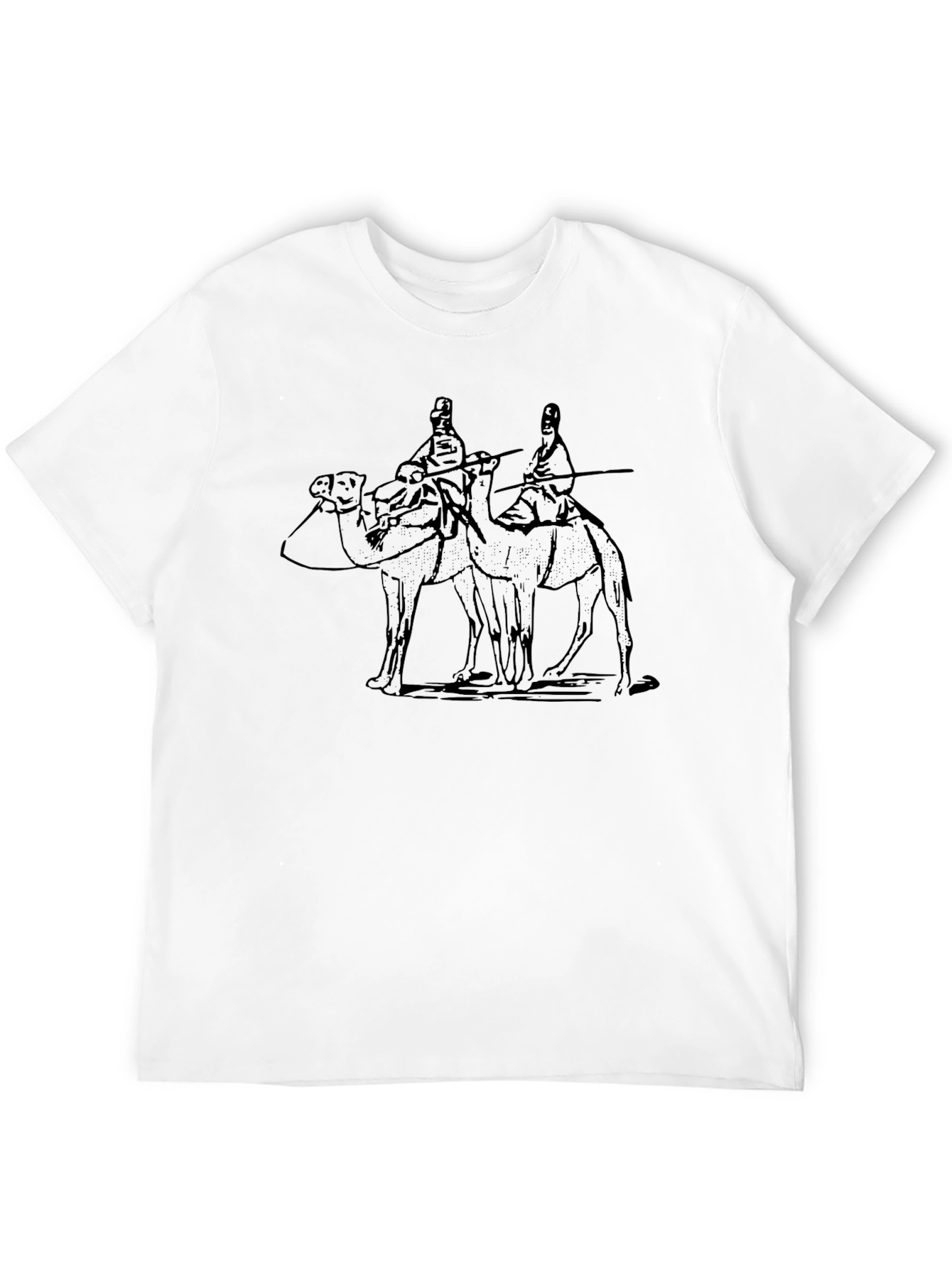 Camel Riders Graphic Tee - Black Cotton T-Shirt