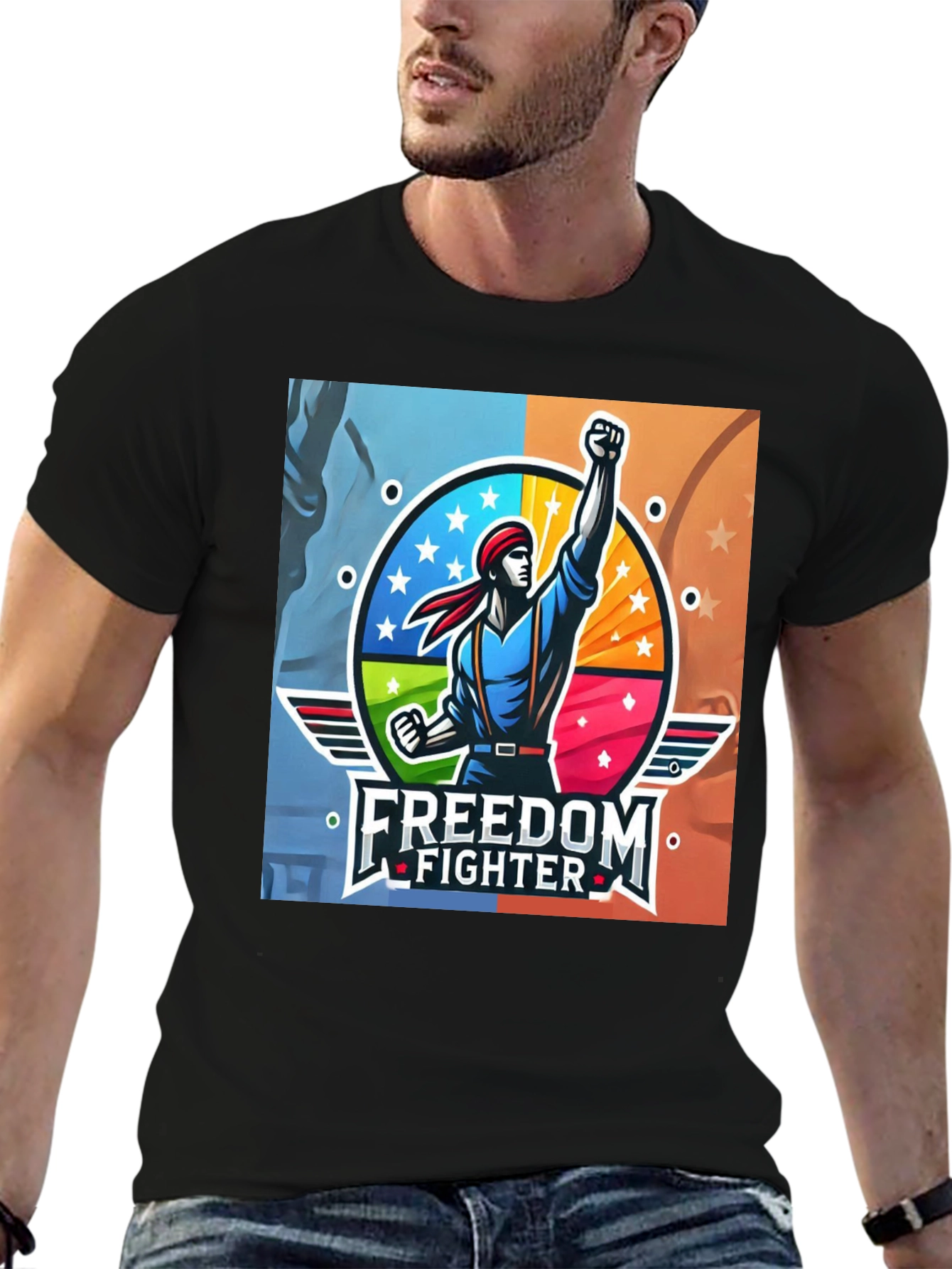 Freedom Fighter Graphic T-Shirt - Black