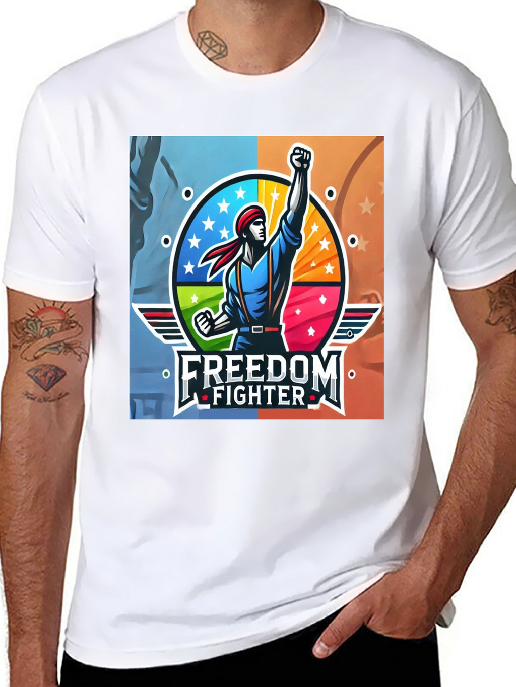Freedom Fighter Graphic T-Shirt - Black