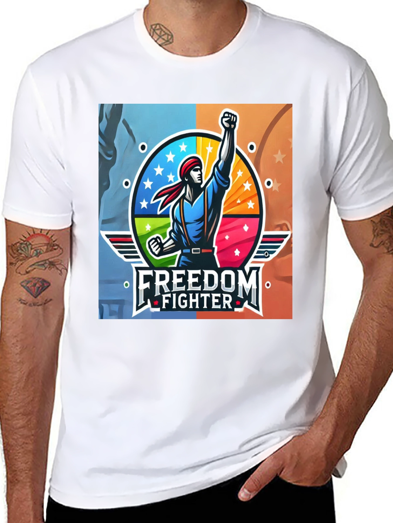 Freedom Fighter Graphic T-Shirt - Black