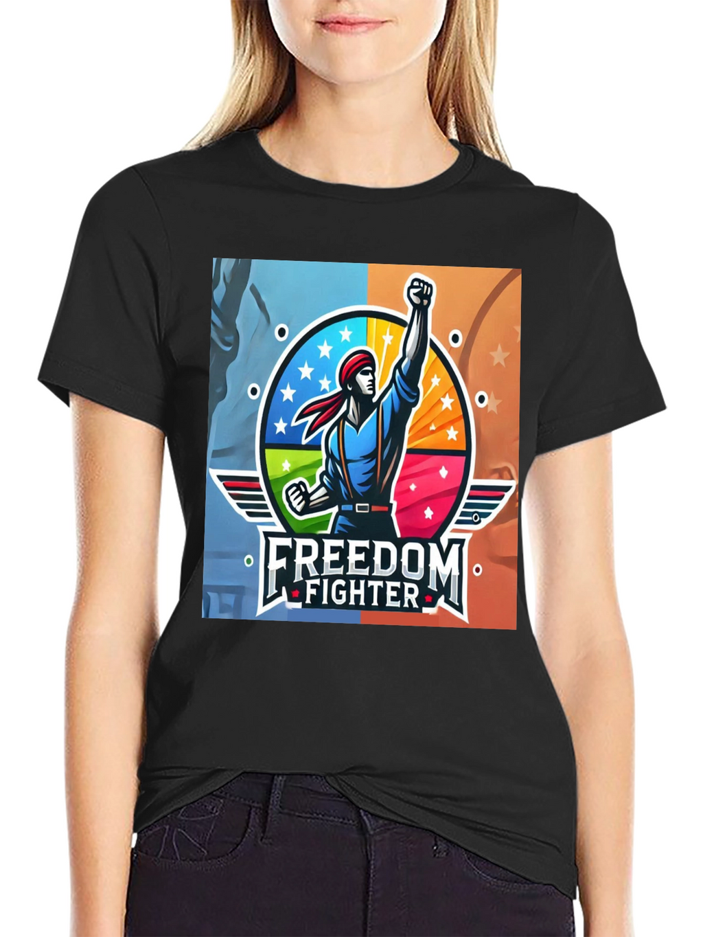 Freedom Fighter Graphic T-Shirt - Black