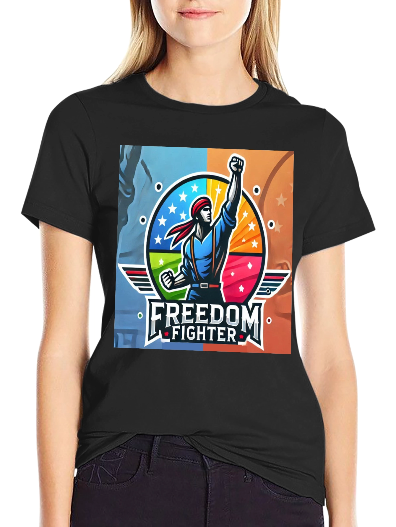 Freedom Fighter Graphic T-Shirt - Black