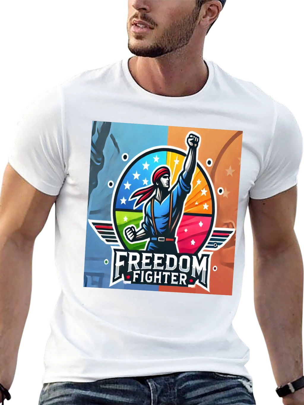 Freedom Fighter Graphic T-Shirt - Black