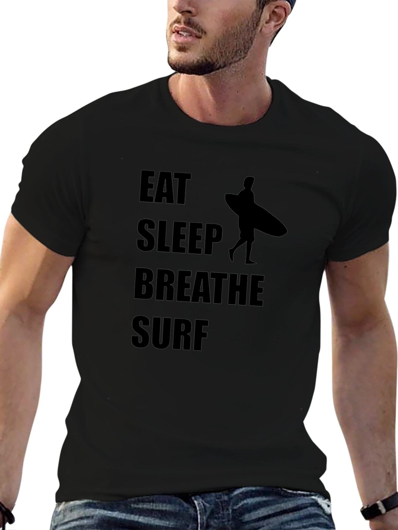 Eat Sleep Breathe Surf Black T-Shirt