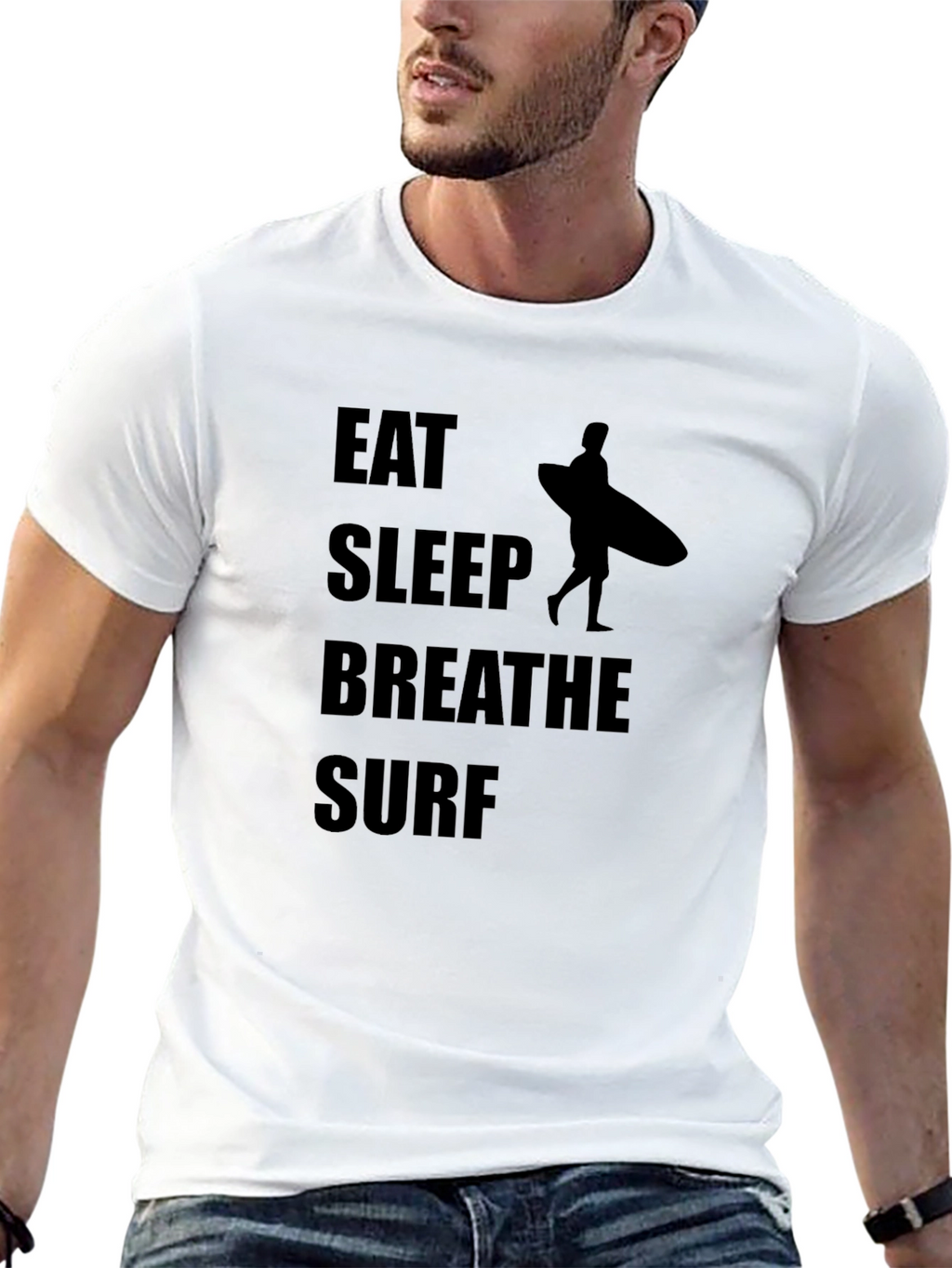 Eat Sleep Breathe Surf Black T-Shirt