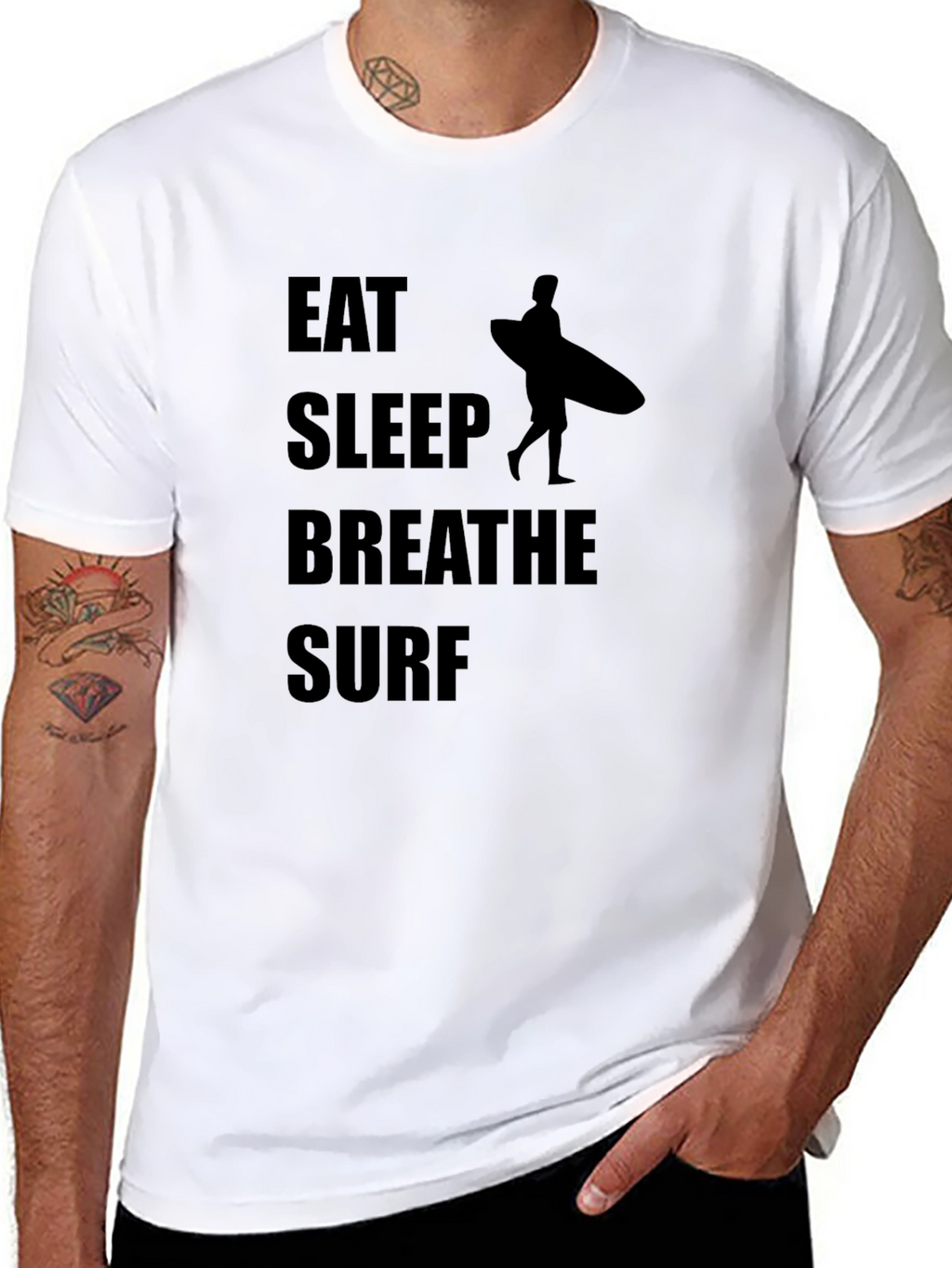 Eat Sleep Breathe Surf Black T-Shirt