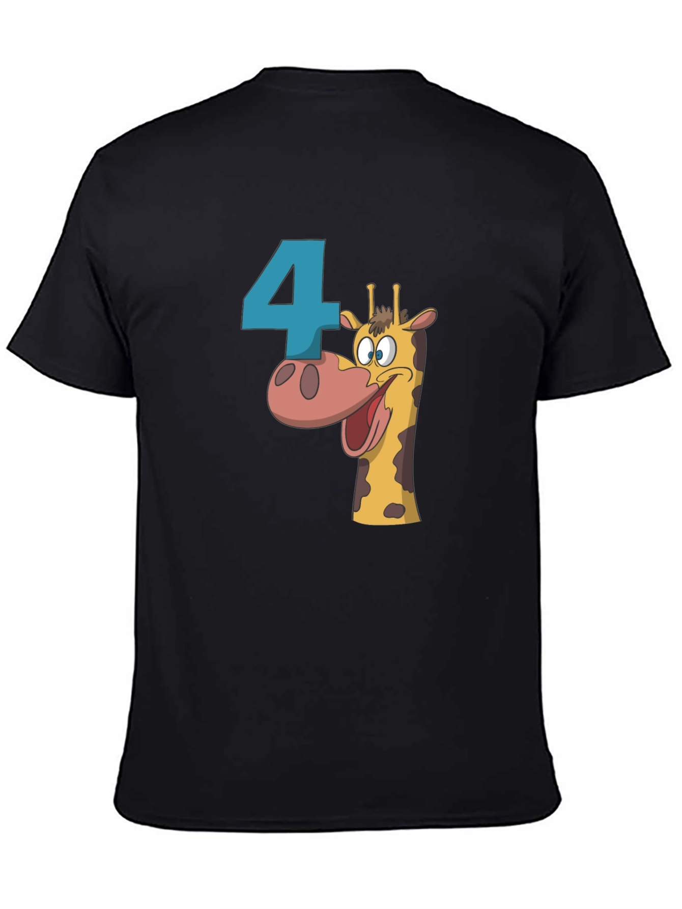 Birthday Number 4 Giraffe T-Shirt