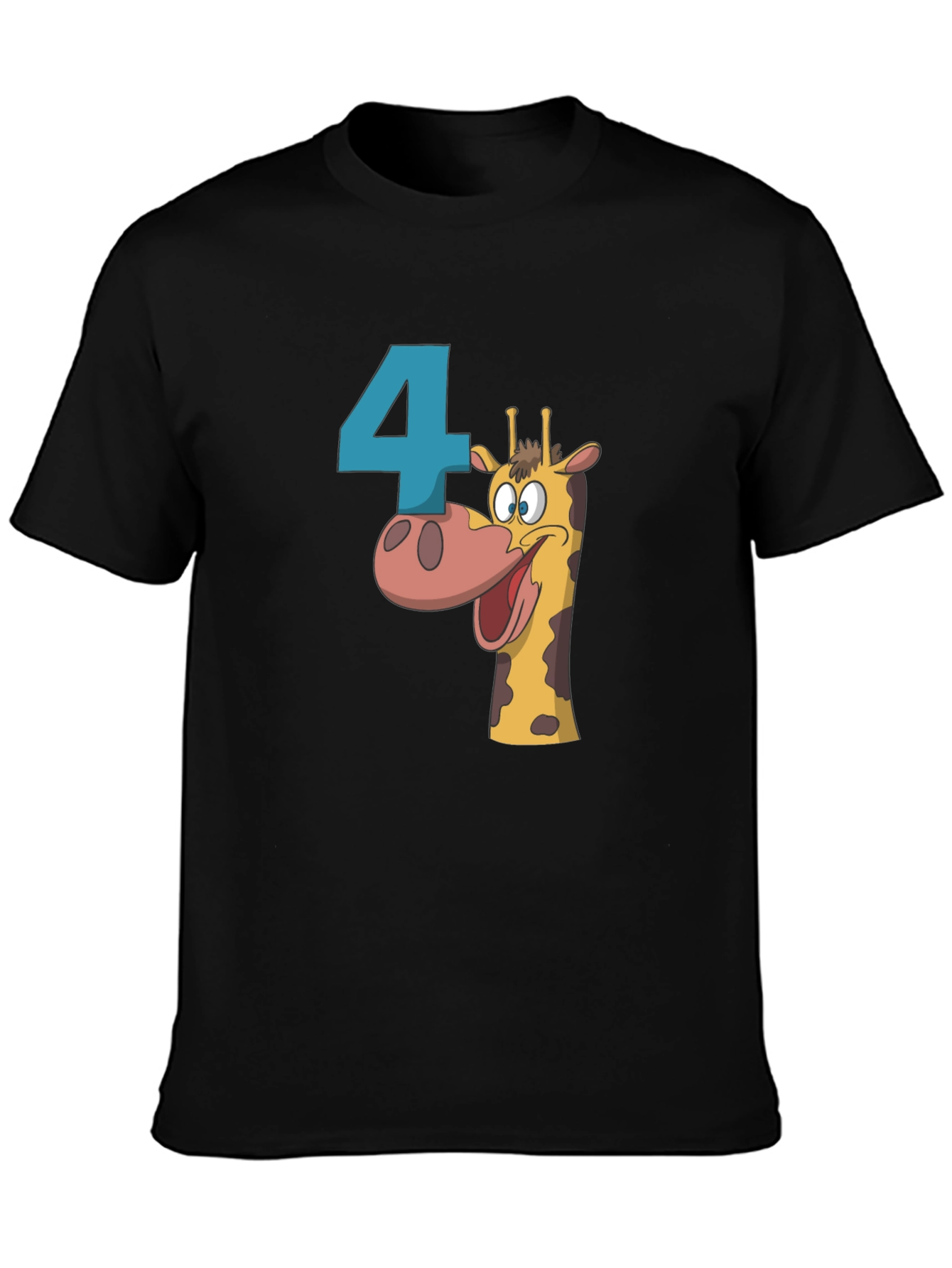 Birthday Number 4 Giraffe T-Shirt