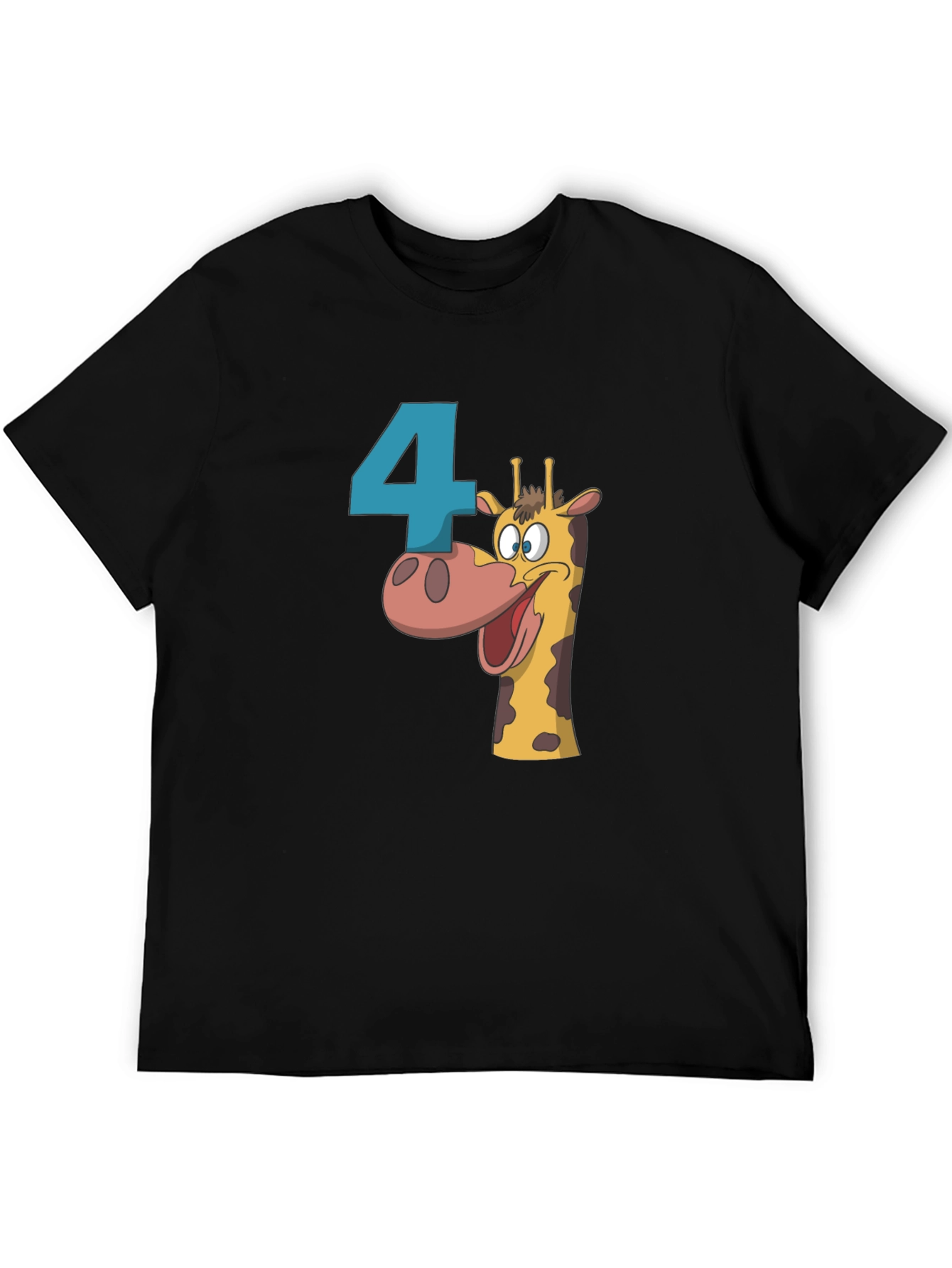 Birthday Number 4 Giraffe T-Shirt