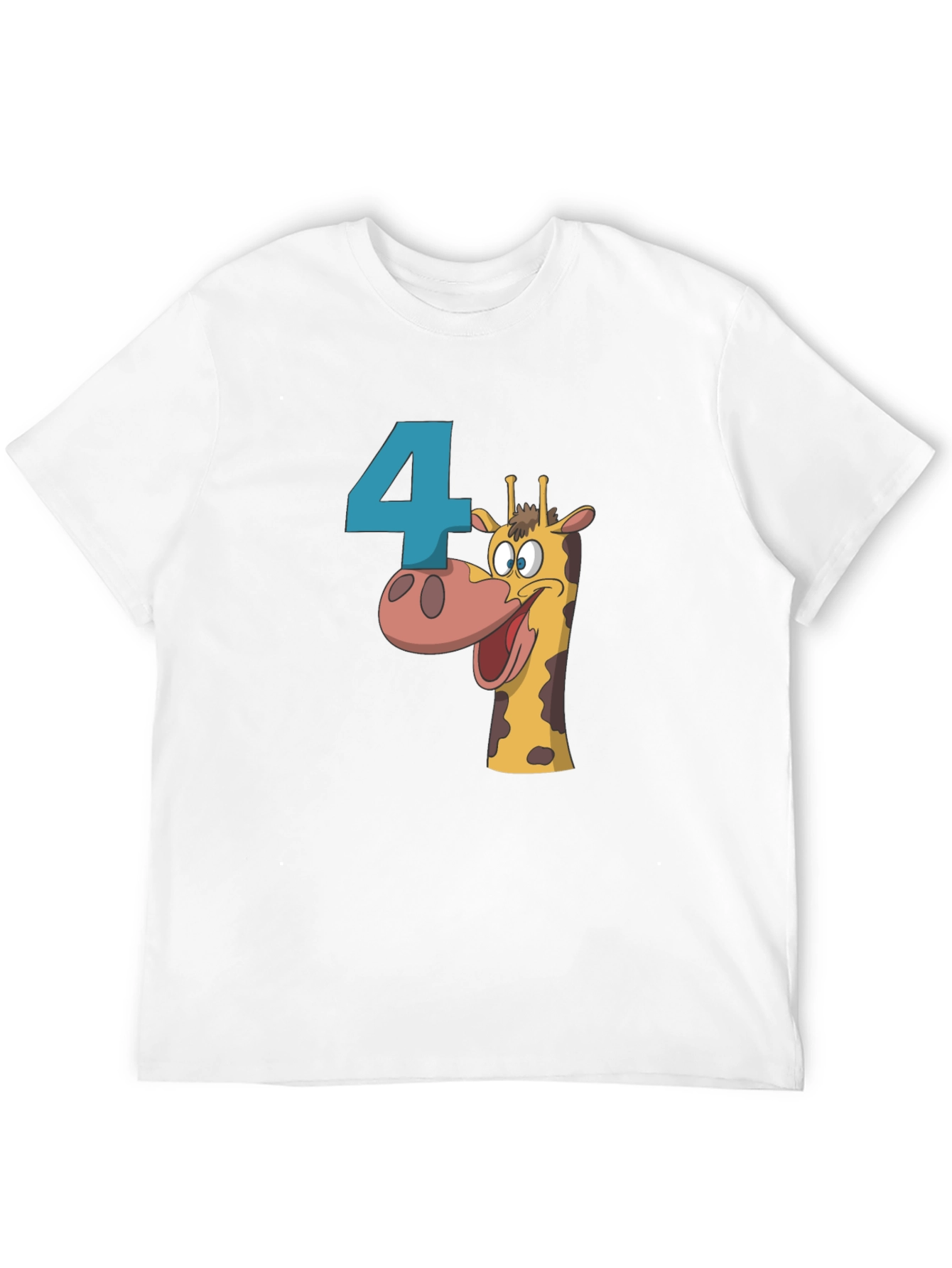 Birthday Number 4 Giraffe T-Shirt