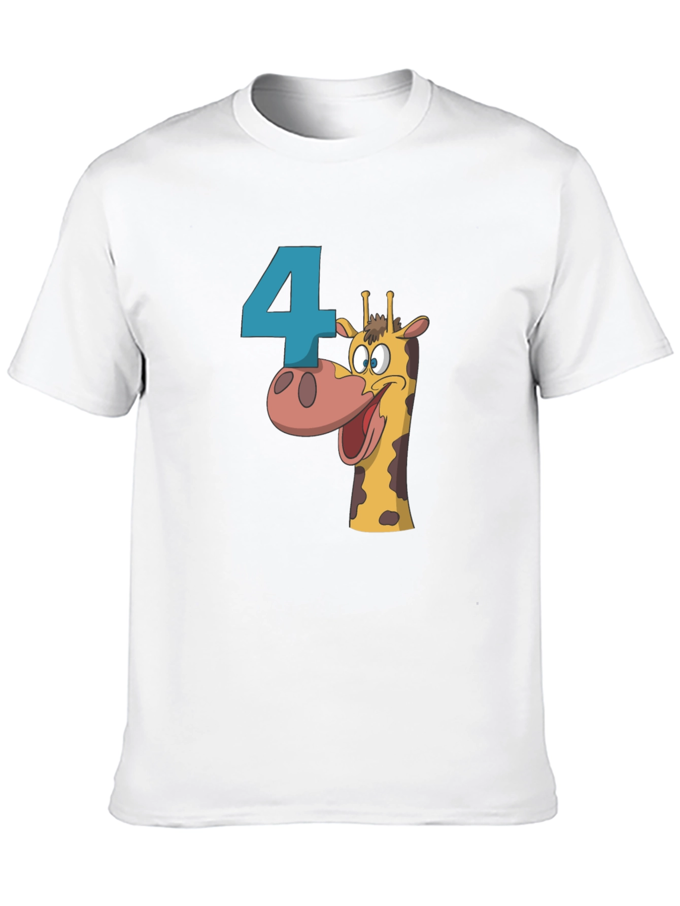 Birthday Number 4 Giraffe T-Shirt