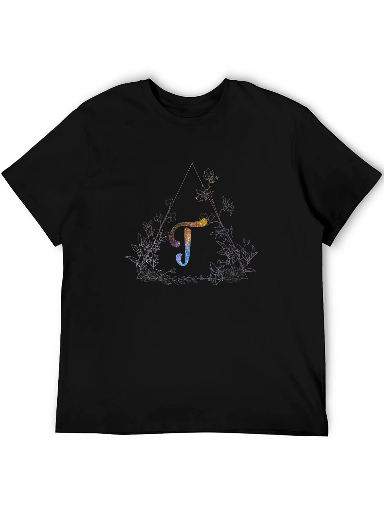 Cosmic Letter T Graphic Tee - Unisex Black T-Shirt