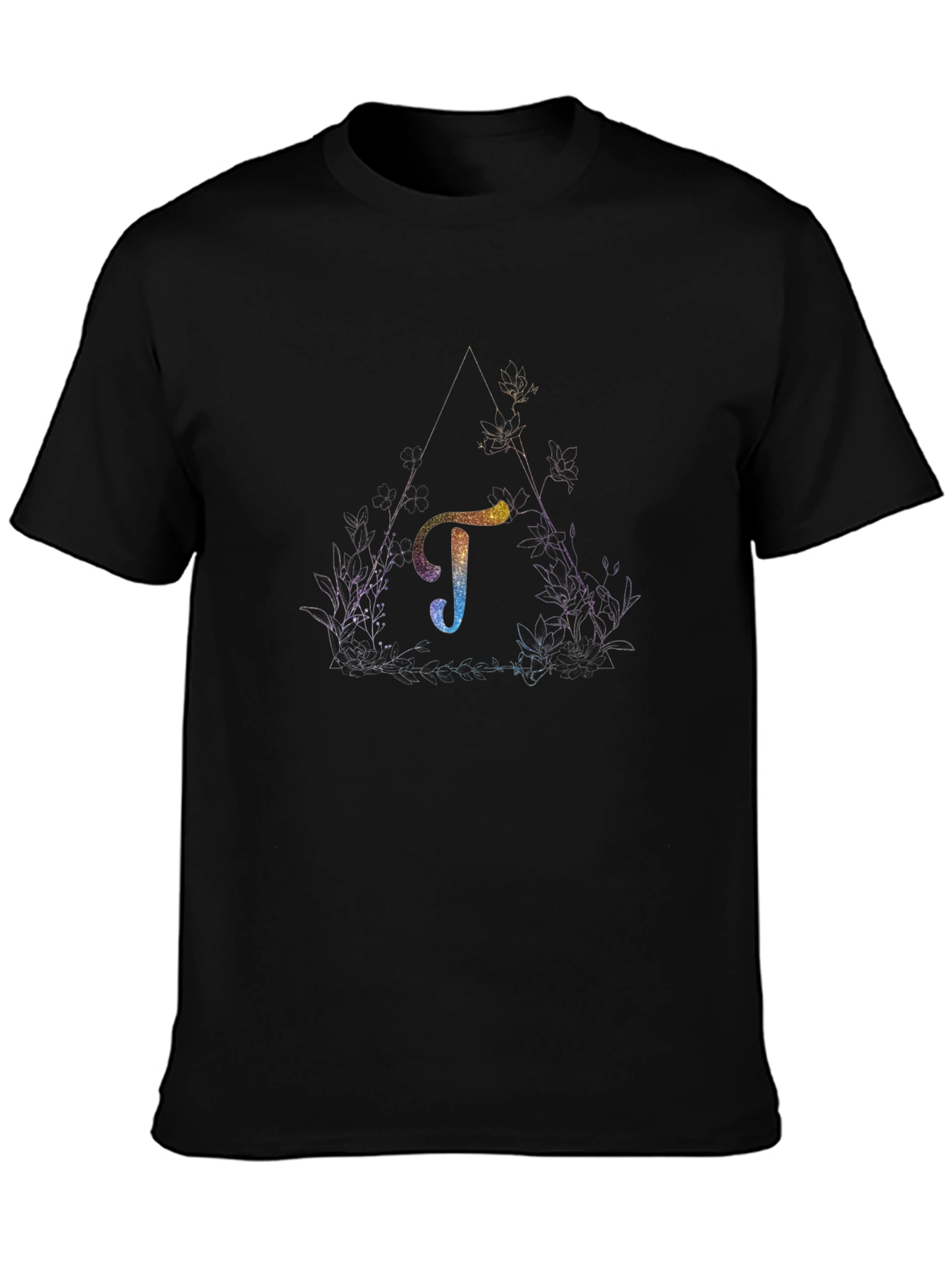 Cosmic Letter T Graphic Tee - Unisex Black T-Shirt