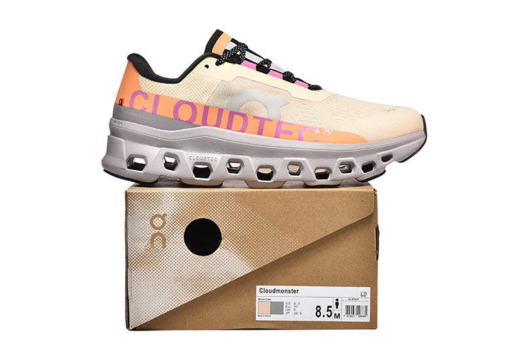 On Running Cloudmonster Sneakers Light Gold | Orange Pink