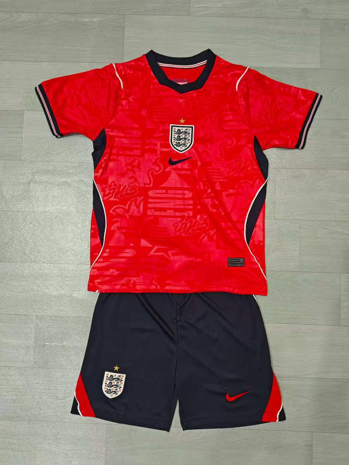 KIDS England  Away Kit – Red Heritage Pattern
