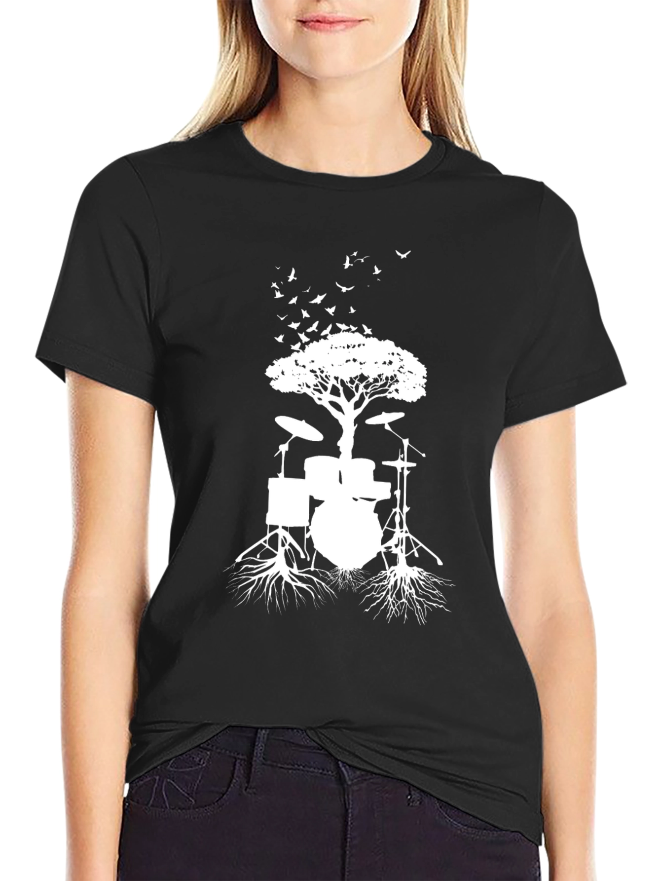 Drum Set Tree T-Shirt - Music Lover Tee