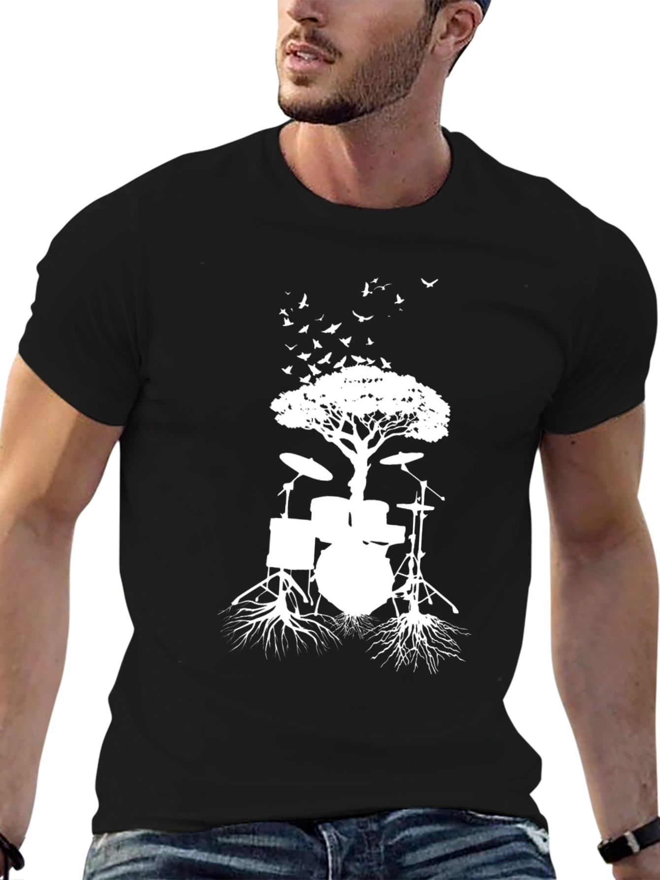Drum Set Tree T-Shirt - Music Lover Tee
