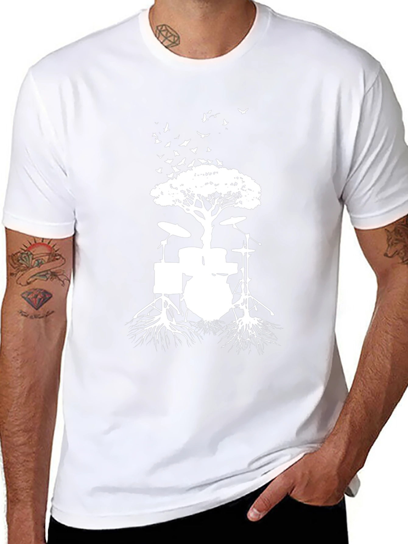 Drum Set Tree T-Shirt - Music Lover Tee