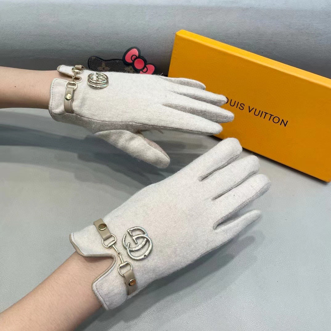 GLOVES IN BEIGE WOOL 454557